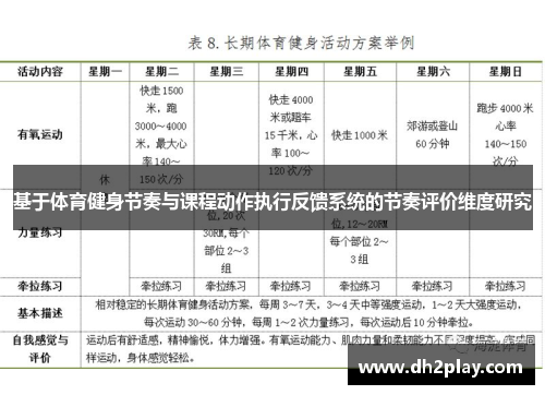 基于体育健身节奏与课程动作执行反馈系统的节奏评价维度研究